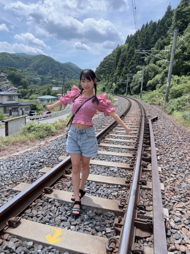 線路の上で写真🛤️